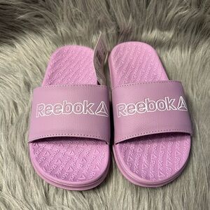 Reebok Slides Girls Size 2 Purple Slip‎ On Sandals Shoes Lightweight